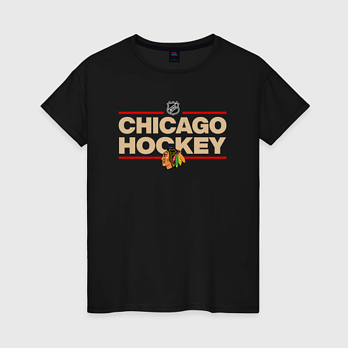 Женская футболка CHICAGO BLACKHAWKS NHL ЧИКАГО НХЛ / Черный – фото 1