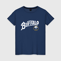 Футболка хлопковая женская Баффало Сейберз , Buffalo Sabres, цвет: тёмно-синий