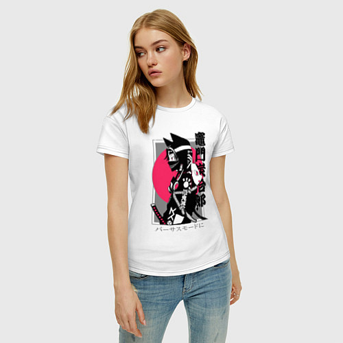 Женская футболка Клинок, рассекающий демонов - red sun / Белый – фото 3
