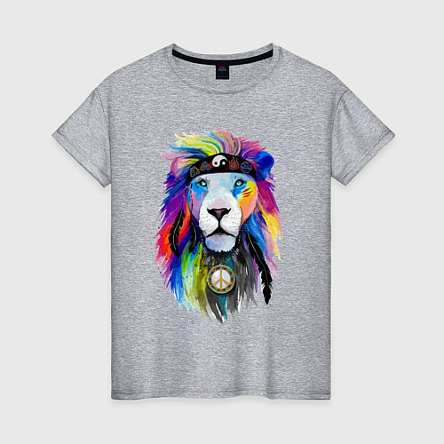 Женская футболка Color lion! Neon! / Меланж – фото 1