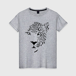 Футболка хлопковая женская Leopard Muzzle, цвет: меланж