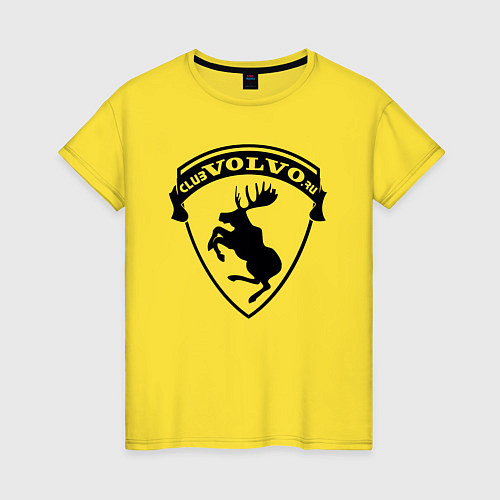 Женская футболка VOLVO логотип чёрный / Желтый – фото 1