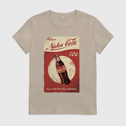 Футболка хлопковая женская Fallout Nuka Cola Poster Pop art, цвет: миндальный