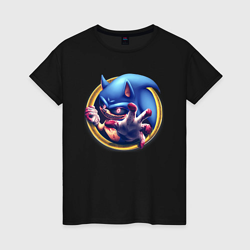 Женская футболка Sonic Exe Horror / Черный – фото 1