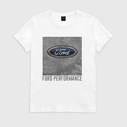 Футболка хлопковая женская Ford Performance, цвет: белый