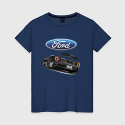 Футболка хлопковая женская Ford Performance Motorsport, цвет: тёмно-синий