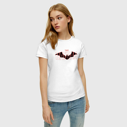 Женская футболка Логотип Бэтмена Летучая мышь / Белый – фото 3