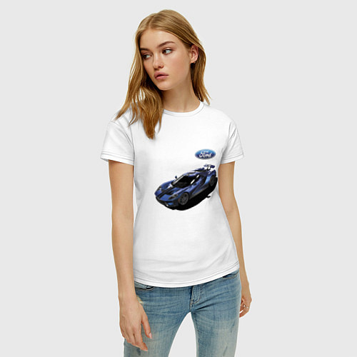 Женская футболка Ford Racing team Motorsport / Белый – фото 3