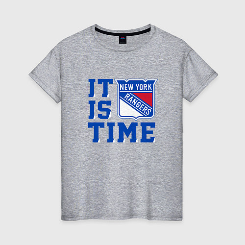 Женская футболка It is New York Rangers Time Нью Йорк Рейнджерс / Меланж – фото 1