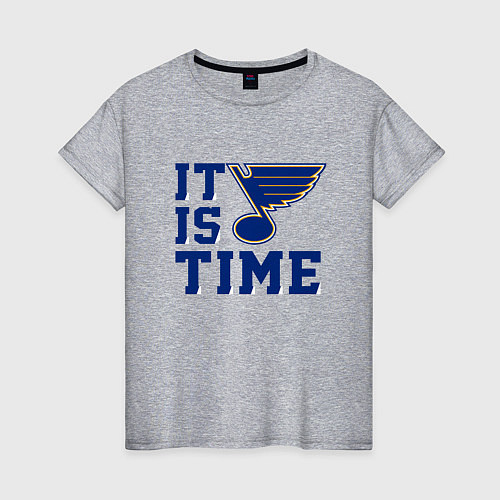 Женская футболка It is St Louis Blues time Сент Луис Блюз / Меланж – фото 1