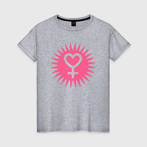 Женская футболка Сердце феминизма / Меланж – фото 1