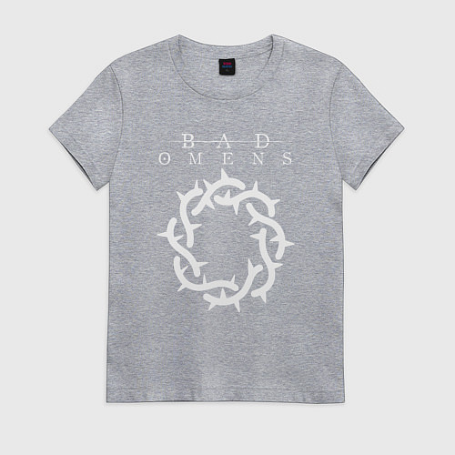 Женская футболка Bad Omens logo / Меланж – фото 1