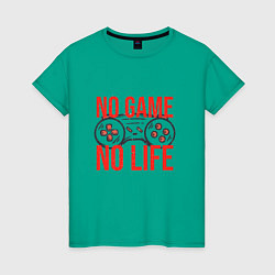 Футболка хлопковая женская No game no life, цвет: зеленый