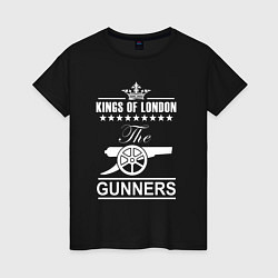 Футболка хлопковая женская Arsenal The king of London Арсенал, цвет: черный