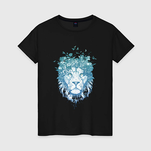 Женская футболка Lion синий 1 штука в цветах / Черный – фото 1