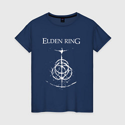 Футболка хлопковая женская Elden ring лого, цвет: тёмно-синий