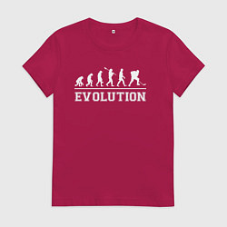 Футболка хлопковая женская HOCKEY EVOLUTION ХОККЕЙ ЭВОЛЮЦИЯ, цвет: маджента