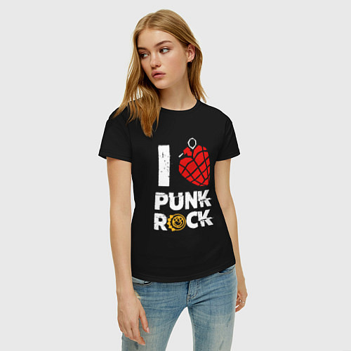 Женская футболка I LOVE PUNK ROCK / Черный – фото 3
