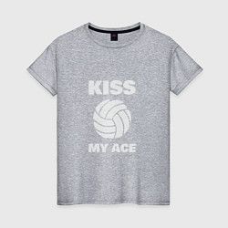 Футболка хлопковая женская Kiss - My Ace, цвет: меланж