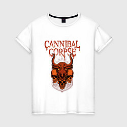 Футболка хлопковая женская Cannibal Corpse Skulls, цвет: белый