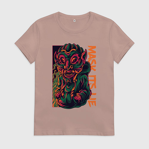 Женская футболка Ложь в маске / Пыльно-розовый – фото 1