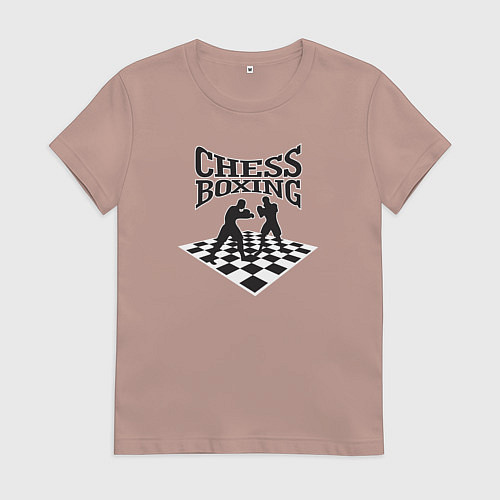 Женская футболка Шахматы Бокс / Пыльно-розовый – фото 1