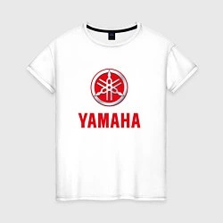 Футболка хлопковая женская Yamaha Логотип Ямаха, цвет: белый