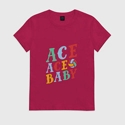 Футболка хлопковая женская Ace Ace Baby, цвет: маджента