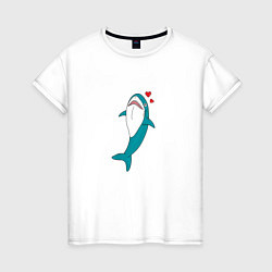 Футболка хлопковая женская Акула из IKEA, цвет: белый