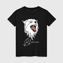 Футболка хлопковая женская Blanca Wolf, цвет: черный