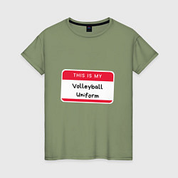 Футболка хлопковая женская Volleyball Uniform, цвет: авокадо