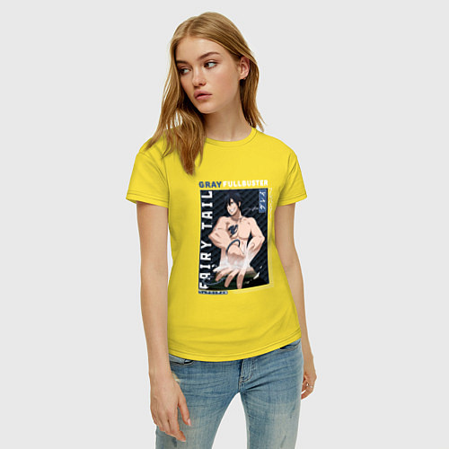 Женская футболка Fairy Tail, Грей Фуллбастер / Желтый – фото 3