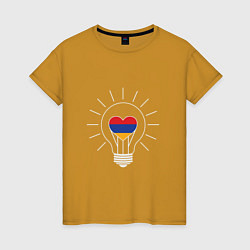 Футболка хлопковая женская Armenia Light, цвет: горчичный