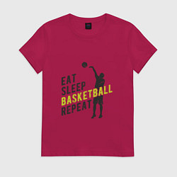 Футболка хлопковая женская Basketball Day, цвет: маджента