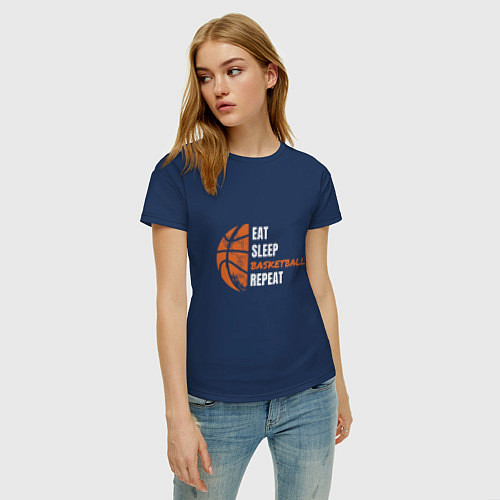Женская футболка Basket Life / Тёмно-синий – фото 3