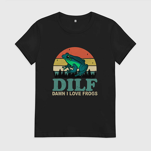 Женская футболка I love frogs / Черный – фото 1