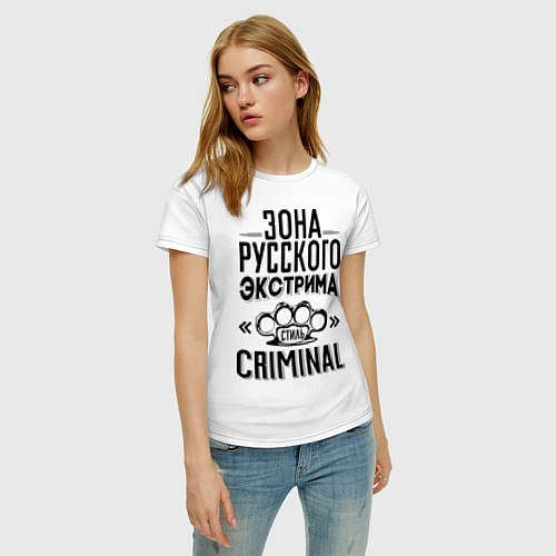 Женская футболка Зона русского экстрима / Белый – фото 3