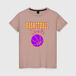 Футболка хлопковая женская Basketball Lover, цвет: пыльно-розовый