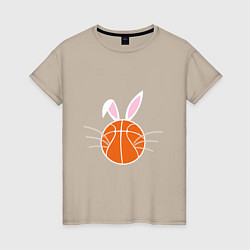 Футболка хлопковая женская Basketball Bunny, цвет: миндальный