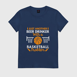 Футболка хлопковая женская Beer & Basket, цвет: тёмно-синий