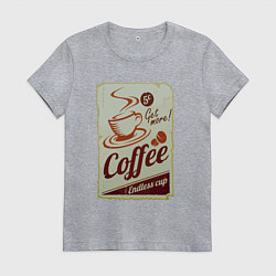 Футболка хлопковая женская Coffee Cup Retro, цвет: меланж