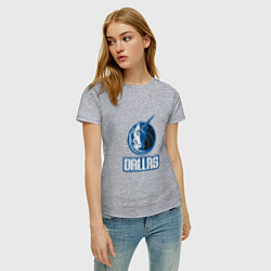 Футболка хлопковая женская Dallas - Mavericks, цвет: меланж — фото 2