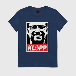 Футболка хлопковая женская Klopp, цвет: тёмно-синий