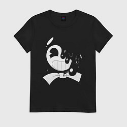 Футболка хлопковая женская Bendy And The Ink Machine образ, цвет: черный