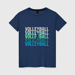 Футболка хлопковая женская Volley Boom, цвет: тёмно-синий