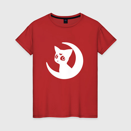 Женская футболка Луна на месяце / Красный – фото 1