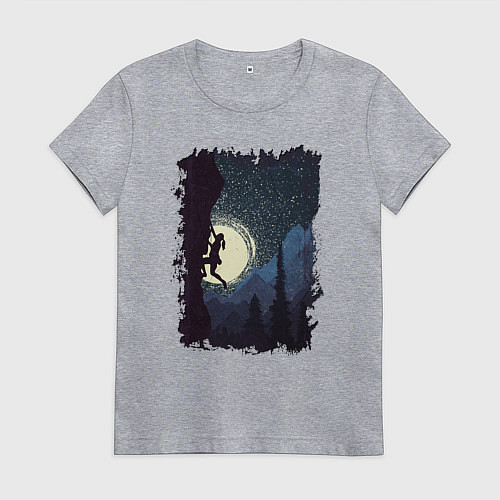 Женская футболка Девочка Альпинист / Меланж – фото 1