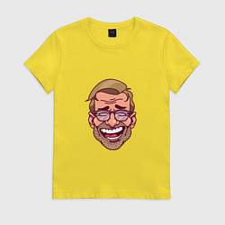 Футболка хлопковая женская Klopp Smile, цвет: желтый