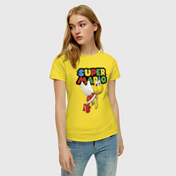 Футболка хлопковая женская Super Mario Koopa Troopa, цвет: желтый — фото 2