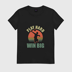 Футболка хлопковая женская Win Big, цвет: черный
